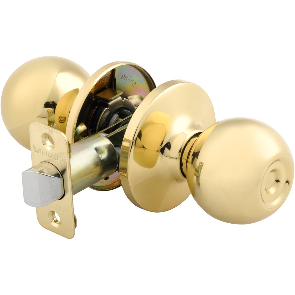 Brink's Interior NonLocking Passage Door Knob, Polished Brass Finish