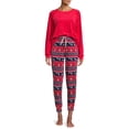 thumbnail image 2 of Muk Luks Women's Velour Top and Joggers, 2-Piece Pajama Set, 2 of 5