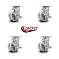 thumbnail image 2 of 5 Inch V Groove Semi Steel Swivel Caster Set with Ball Bearings and Brakes SCC, 2 of 2