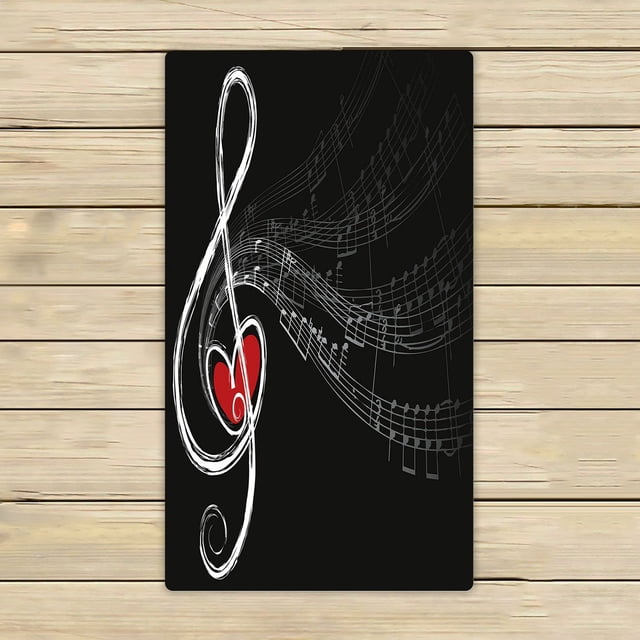 ABPHQTO Treble Love And Music Notes Toallas, Beach Bath Pool Sprot Travel Hand Spa Toalla 40x70 cm
