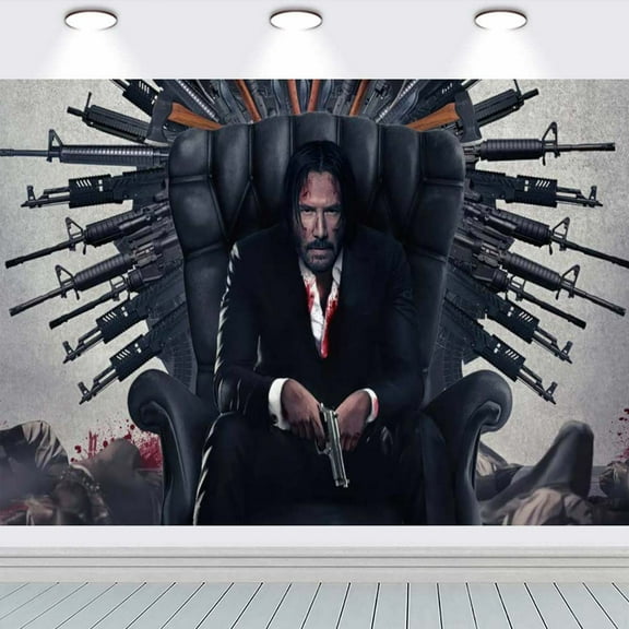 John Wick school Banner Backdrop Background Taspestry Wall Decor Birthday Party Supplies Poster Fans