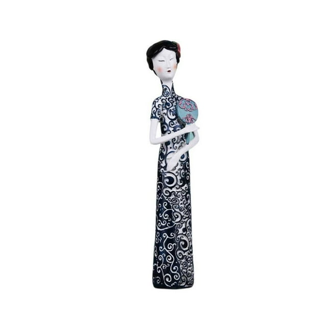 Chinese Maid Home Ornament Model Resin Decorative Model Vivid Lifelike Decor for Kitchen Bedroom Ornament