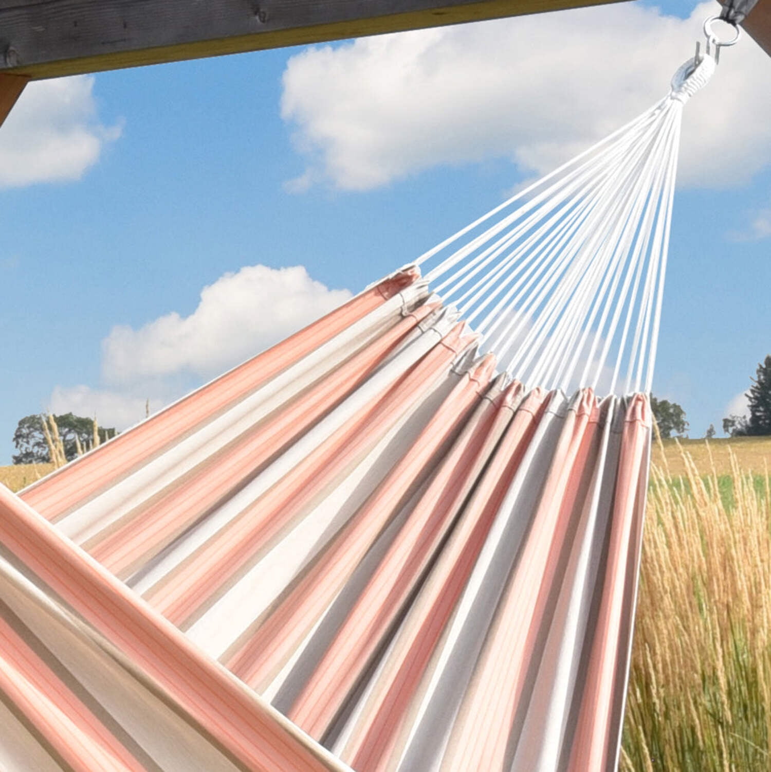 Vivere Brazilian Double Sunbrella Hammock - Cameo