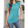 thumbnail image 4 of Blusa de Encaje con Cuello Alto para Mujer M Azul Turquesa, 4 of 7