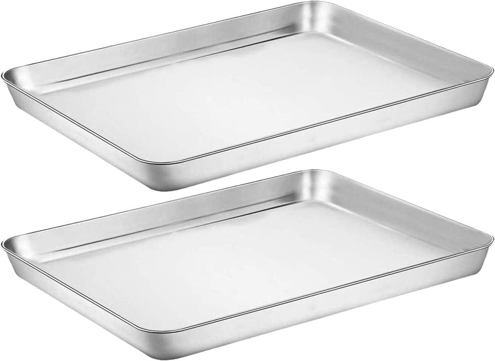 NOGIS Baking Sheet Cookie Sheet Set of 2, Stainless Steel Baking Pans