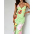 thumbnail image 6 of Biezeib Women Slip Dress, Spaghetti Straps V-neck Fruit Print Swing Dress Summer Long Dress, 6 of 6