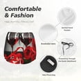 thumbnail image 4 of Balery Red Wine Rose Pantalones cortos deportivos para mujer con forro y dos bolsillos, elásticos, para entrenamiento, gimnasio, yoga-Large, 4 of 7