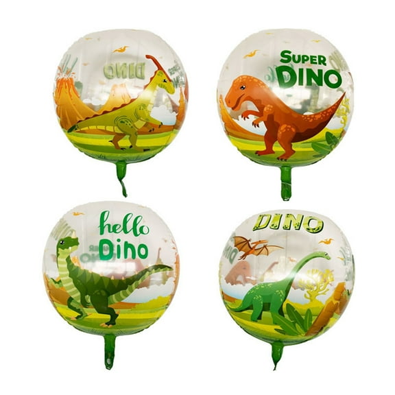 20 Pieces Bobo Balloons Transparent 22in cartoon print 4d Bubble Bobo Balloon for Christmas Wedding Birthday Party Decorations Dinosaur Tyrannosaurus Jurassic