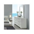 thumbnail image 5 of Beautiful Bedroom White Color High Gloss Lacquer Coating Eastern King Size Bed Dresser Mirror Nightstand Lovely 4pc Set Low profile Bedframe, 5 of 8