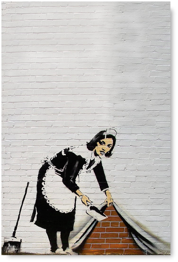 Banksy Sweep It Under The Carpet Maid  CANVAS WALL ART Picture Print All sizes 