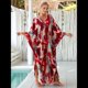 thumbnail image 5 of Vestido Caftán con Estampado Animal para Mujer, Talla Grande, para Playa, Verano 2025 Rojo y Azul Talla Única, 5 of 10