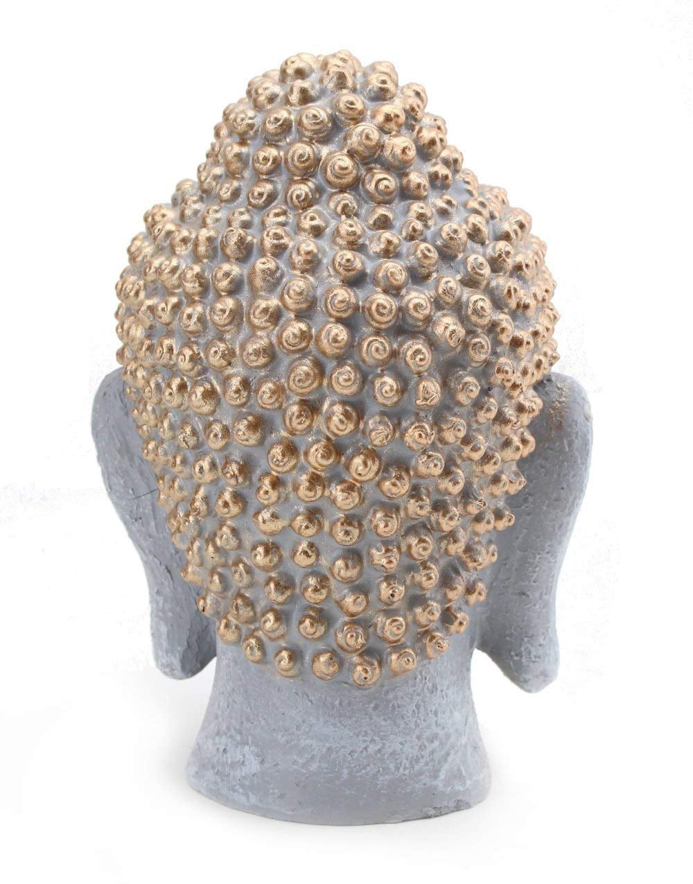 Smiling Meditating Buddha Shakyamuni Head Statue 7.5" Tall Blessing Mercy & Love Peaceful Feng Shui Idea