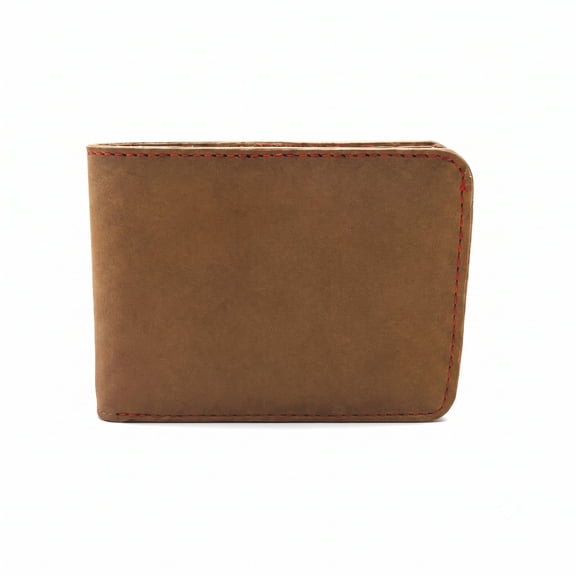 Men's Genuine Leather Bi-Fold Wallet Slim RFID Blocking Wallet with Multiple Card Slots Cash Pocket ID Window Durable Everyday Wallet Brown