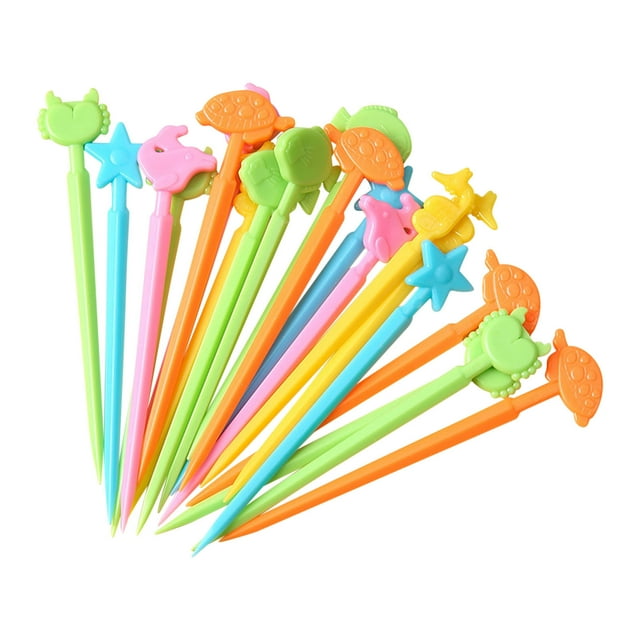 Spoons and Forks Set Fruit Fork Plastic Lunch Box Decoration Pick Cake Snack Fruit Platter Fruit Fork Set Lunch Box Decoration Plastic Forks and Spoons