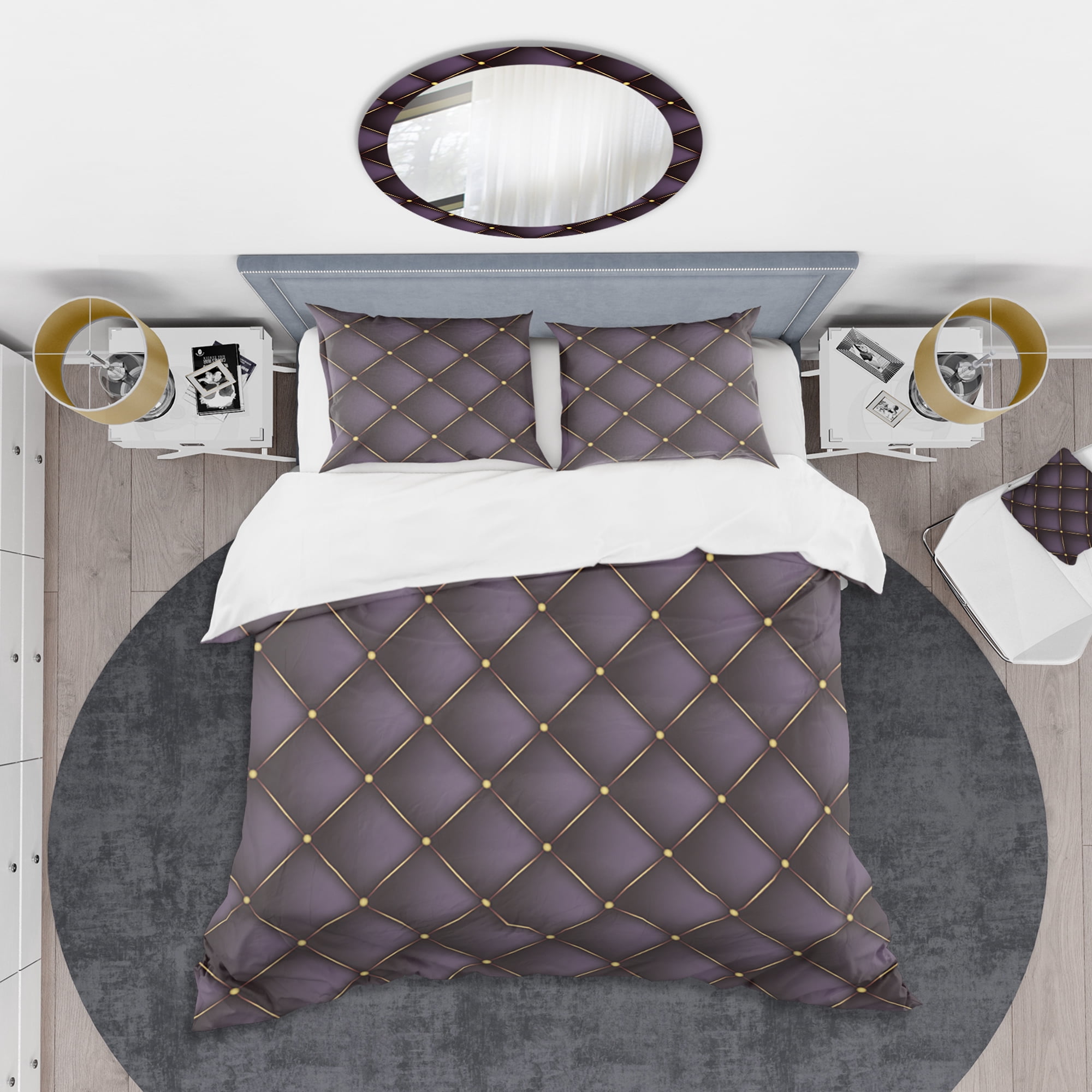 Designart 'Quilted pattern' Mid-Century Modern Duvet Cover Set