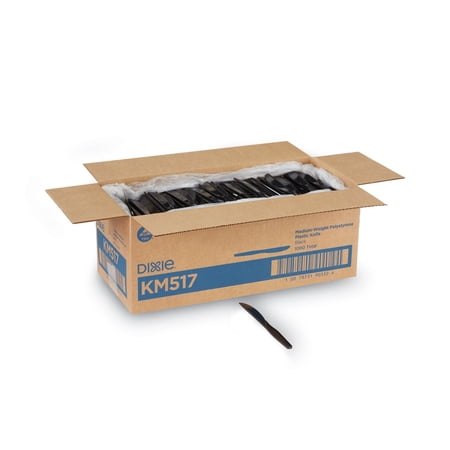 dixie km517 plastic cutlery heavy mediumweight knives - black (1000/carton)