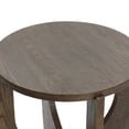 thumbnail image 4 of LuxenHome 20-Inch Round Wood Side Table with Walnut Finish, 4 of 8