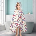 thumbnail image 6 of Cartoon Unicorn Butterfly Flower Pattern Hooded Bath Towel，60"x35" for Ages 3 To 12 Kids, Quick Dry Lightweight Soft Microfiber Hood Beach Towel Cover Up for Kids, 6 of 7
