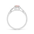 thumbnail image 2 of ANGARA Natural Oval Morganite Infinity Ring with Diamond Halo in 925 Sterling Silver for Women | Birthday, Anniversary, Jewelry Gift for Women | Natural Morganite Ring, 2 of 7