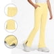 thumbnail image 1 of Pantalones de yoga acampanados de color liso para niñas, con bolsillos y cintura elástica, de poliéster, tallas medianas y grandes., 1 of 9