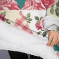 thumbnail image 3 of Oversized Wearable Blanket Hoodie,Pioneer Flower Floral Print Pattern Sherpa Blanket Hoodie with Super Pockets,Super Warm Fuzzy Pullover for Women & Men, 3 of 6