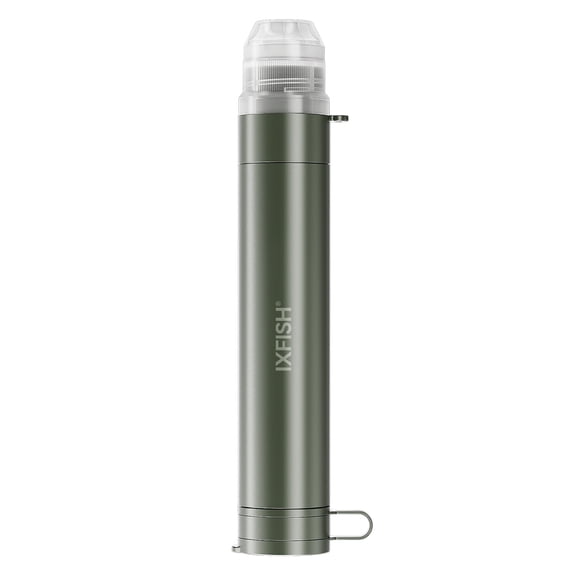 IXFISH Portable Water Filter Straw with Lanyard & Suction Hose for Camping, Hiking & Travel