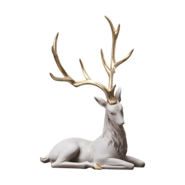 Estatua de ciervo, alce, artesanía, escultura, decoración, estatuilla, regalo, figura de alce Knick para Mentiroso marrón