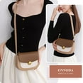 thumbnail image 6 of Women's Saddle Shoulder Bag Genuine Leather Flap Stitch Satchel Crossbody Outdoor Underarm Bag Classic Handbag Purse, 6 of 7