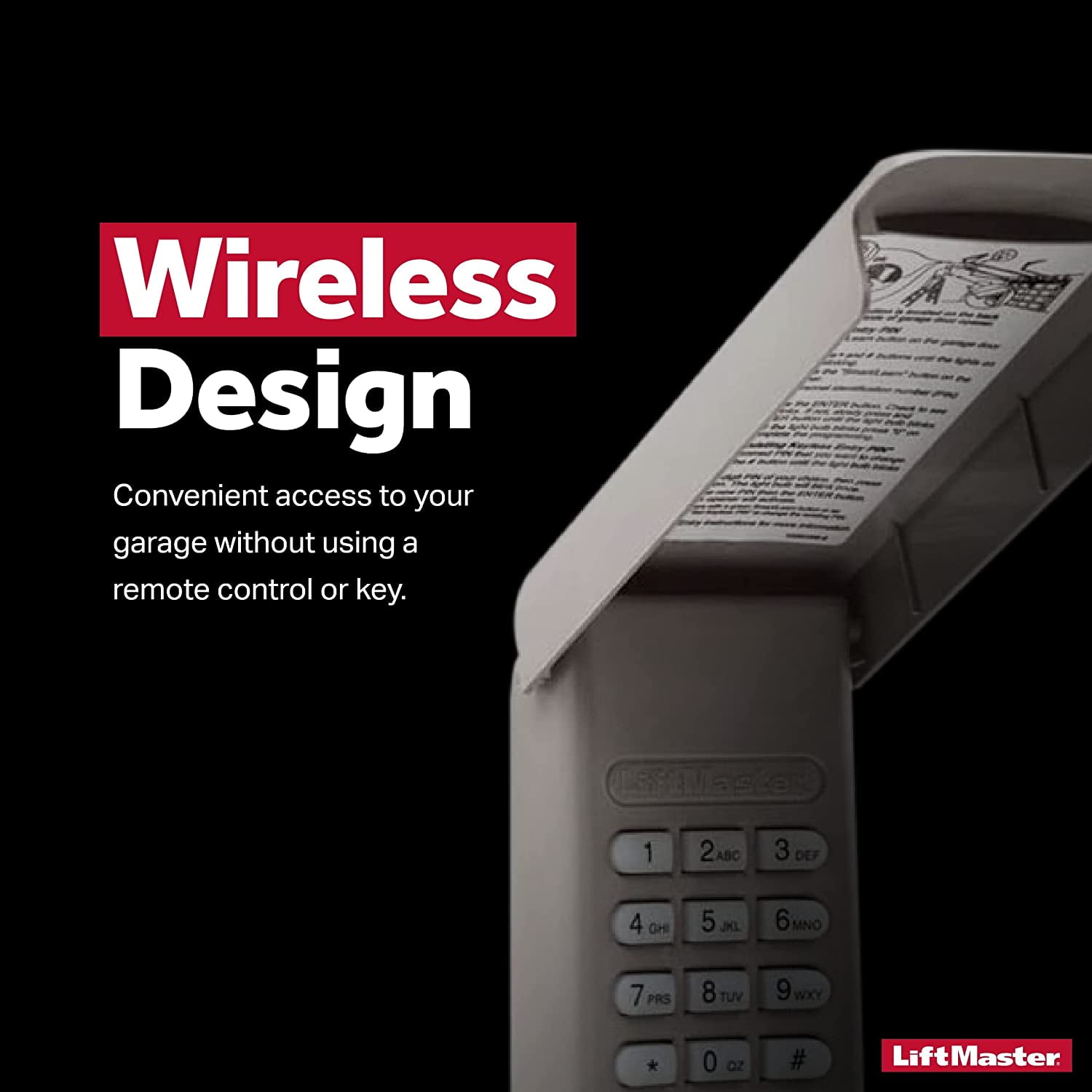 LiftMaster 878MAX Garage Door Keypad Wireless and Keyless Entry System for Easy Entry
