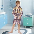 thumbnail image 5 of FORMRS Niños Bathrobe Unisex Hooded Robe Soft Plush Pajamas Sleepwear, Size 7-9T, Purple Jam, 5 of 7