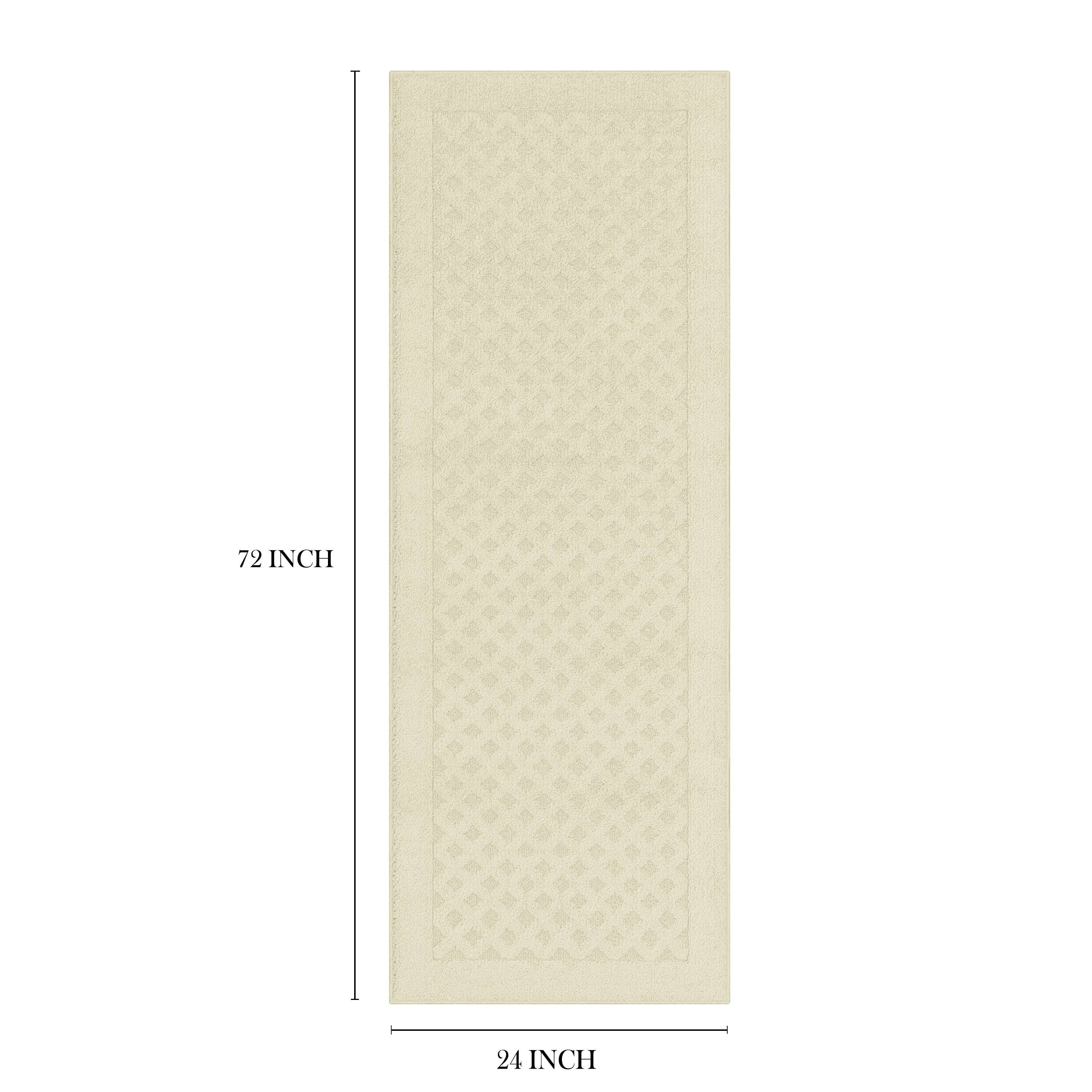 Mainstays Dylan Solid Diamond Olefin Beige Indoor Runner Rug, 2'x6'