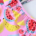 thumbnail image 6 of TOWED22 Toddler Girl Swimsuit One Piece Baby Bathing Suit Ruffle Kids Swimwear with Headband for 12M-5T Pink,6-9 M, 6 of 7