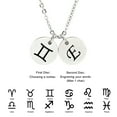 thumbnail image 3 of Personalized Round Constellation Initial Necklace - Engraved Zodiac Symbol Jewelry - Christmas Gift for Her - Stainless Steel - 18" Chain - Silver Gemini, 3 of 8
