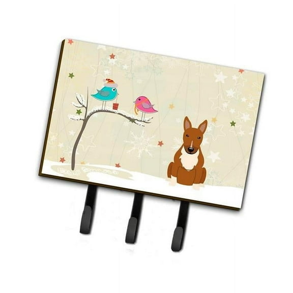 Christmas Presents Between Friends Bull Terrier Red Leash or Key Holder