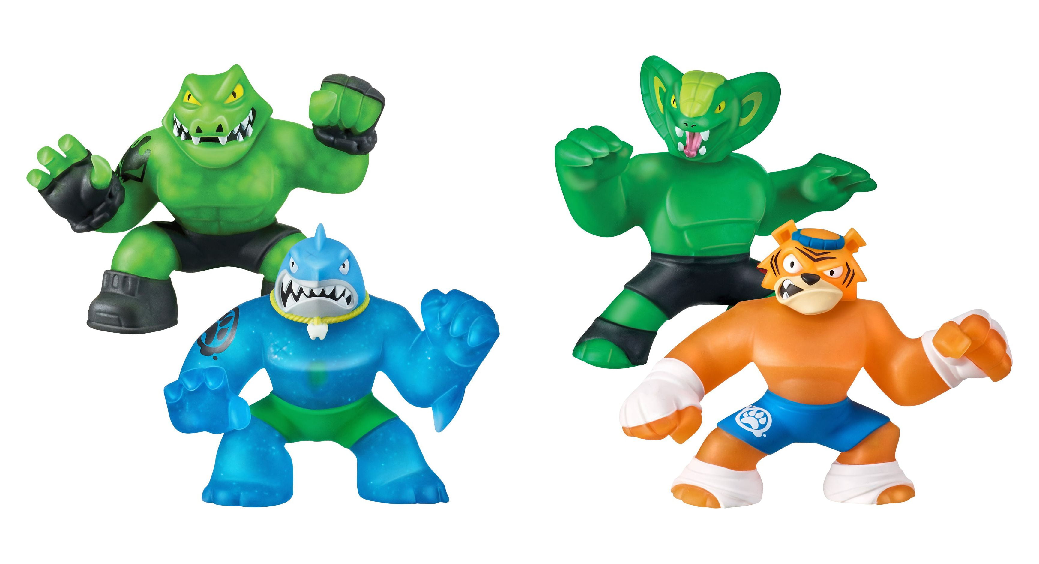 Heroes of Goo Jit Zu Super Stretchy 2-Pack Action Figures, Thrash vs Rockjaw.