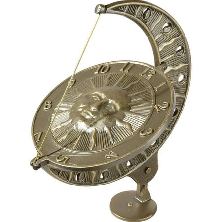 - Sun and Moon Sundial, French Bronze