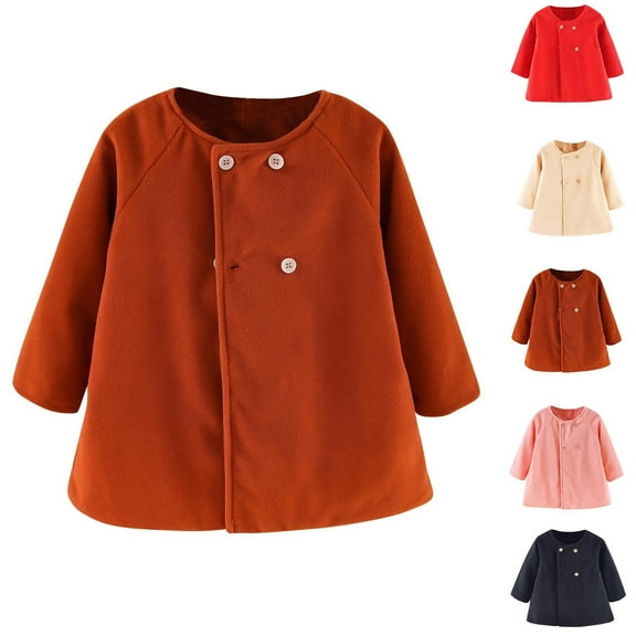 Antinious Toddler Girls British style Outerwear Coat Long Sleeve Hoodless Solid en Warm Jacket,Kids Trench Coat,Winter Coat for Boys Girls,Beige,100