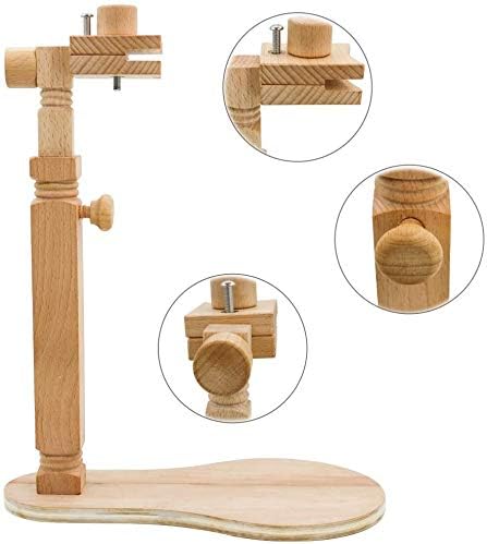 WSNIJFU Wood Embroidery Stand,Size Adjustable Embroidery Hoop Stand,Rotated Cross Stitch Stand Embroidery Hoop Holder Upgraded Version,for Embroidery and Cross Stitch Project