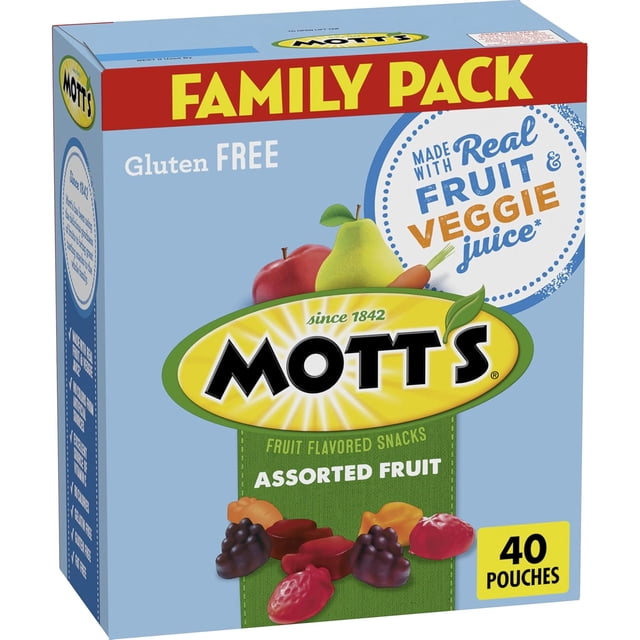 Fruit Flavored Snacks, Easter Basket Stuffers, Assorted Fruit, Gluten Free, Family Pack, 40 Ct, 32 oz