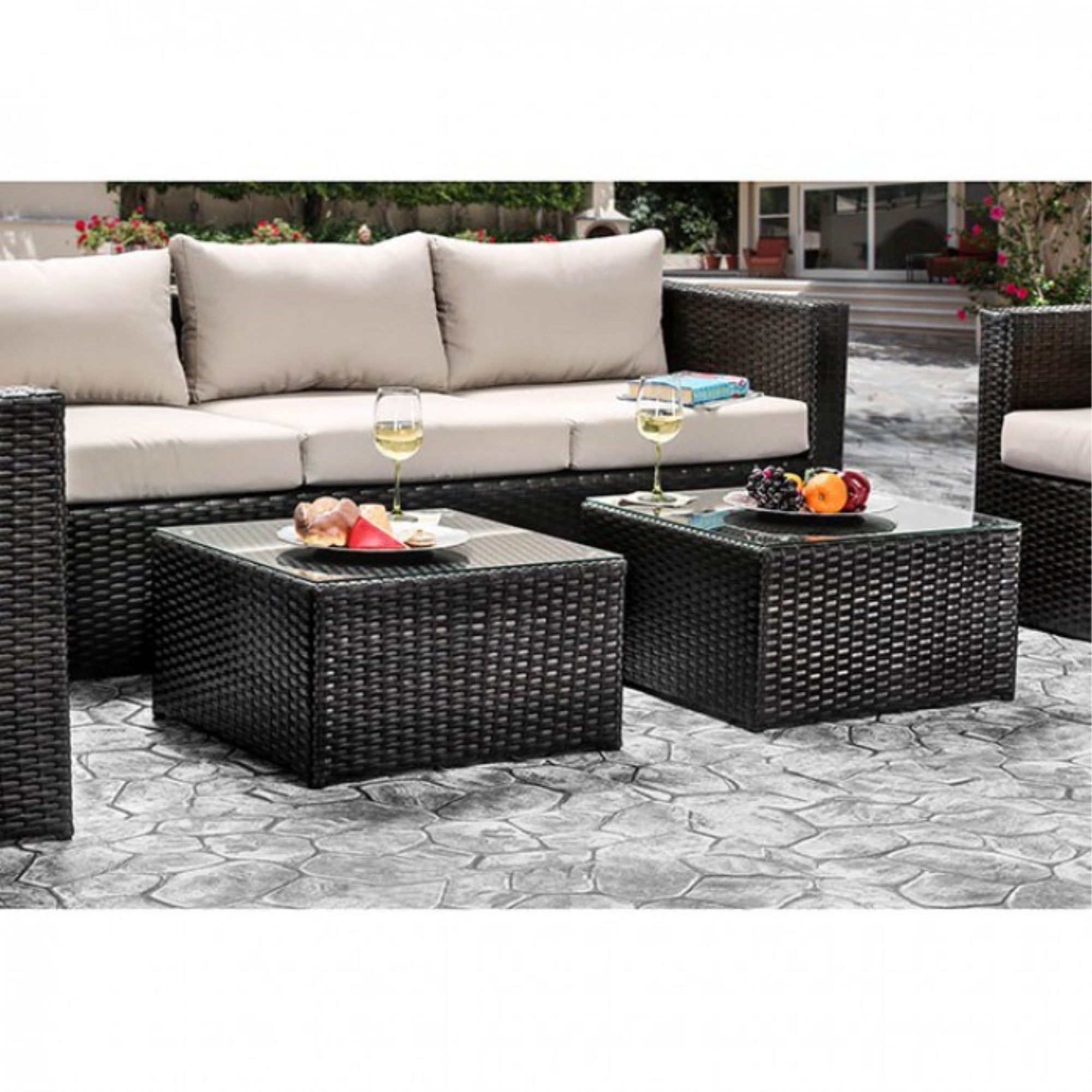 Winsome Contemporary Styled 5 Pc. Aluminum Patio Set, Ivory White/Espresso Brown - image 2 of 2