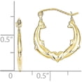 thumbnail image 4 of Primal Gold 10 Karat Yellow Gold Dolphin Heart Lightweight Hoop Earrings, 4 of 6