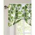 thumbnail image 3 of Tie Up Valance Curtain for Kitchen,Spring Green Leaves on White Rod Pocket Short Curtains Adjustable Tie-Up Shade Valances,Watercolor Thorns Window Treatment for Bathroom Living Room Bedroom, 3 of 8