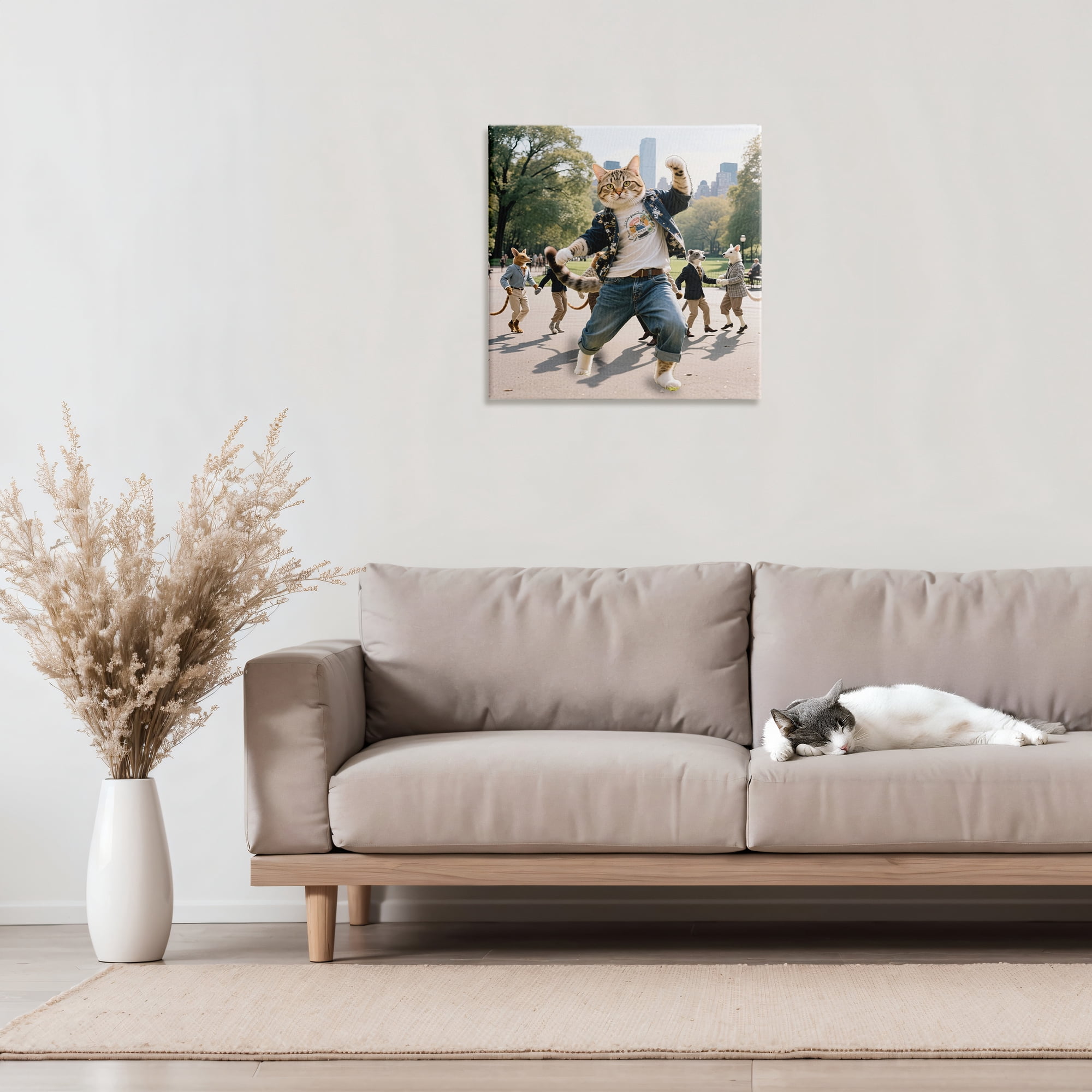 Stupell Industries Stylish Cat Dancing in Park Canvas Wall Art, design by CAD Designs