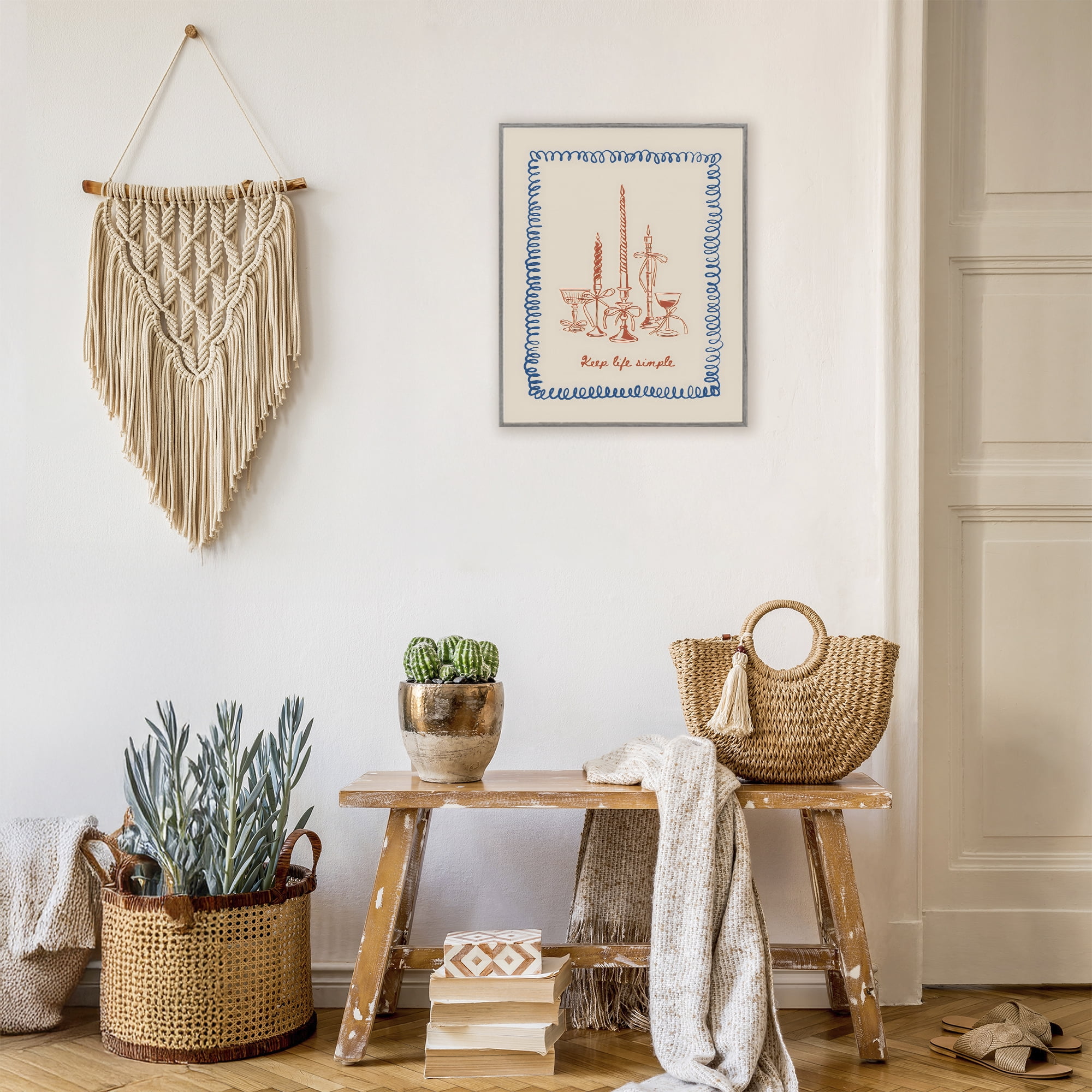 Stupell Industries Keep Life Simple Candles Gray Framed Giclee Art, design by The Prints Vibe