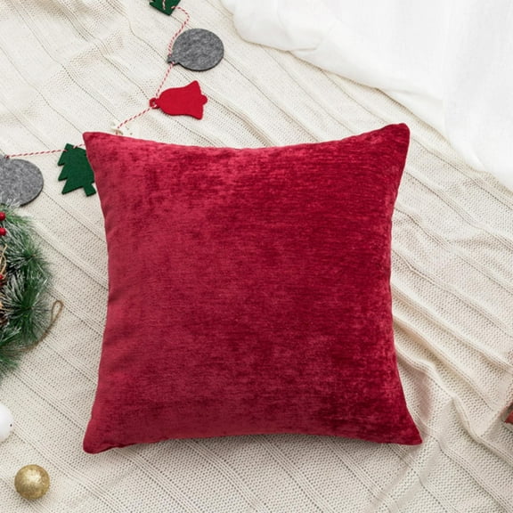 LHWEN Christmas Throw Pillow Red and White Decorative Plush Cushion Cute Design for Couch and Home Decor (1pc Including Core) Soft and Christmas Pillow for Indoor Decorations and Festive