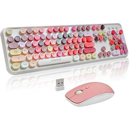 Wireless Keyboard and Mouse Sets Reliable 2.4 GHz Connectivity for PC Laptop Smart TV and More (White Colorful) Wireless Keyboard and Mouse Sets Reliable 2.4 GHz Connectivity for PC Laptop Smart TV and More (White Colorful)
