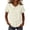 Beige Tops, variant on Women's Peter Pan Collar Short Sleeve Blouse Button Down Textured Casual Loose Tunic Tops with Pearl Buttons for Work office Wear Pink