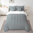 thumbnail image 2 of Homewish Modern Geometric Checkered 7pcs Bedding Comforter Set,Vintage Aesthetic Queen Bedding Sets,Pink Green Queen Sheet Sets For Girls Boys,Microfiber Bedroom Decor Reversible, 2 of 8
