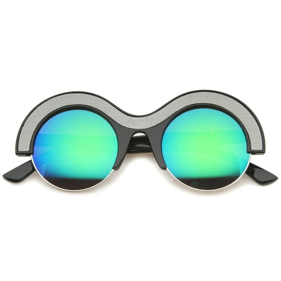 sunglassLA - Womens Round Sunglasses With UV400 Protected Mirrored Lens - 49mm