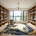 thumbnail image 2 of ODIKA 4'x6' Machine Washable Non-Slip Area Rug, Graphic Dark Blue High Traffic Rug, Blue, 1042075, 2 of 7